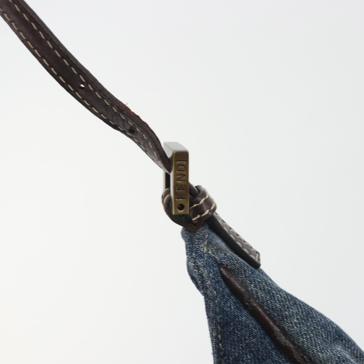 FENDI Hand Bag Denim Blue Auth 194002