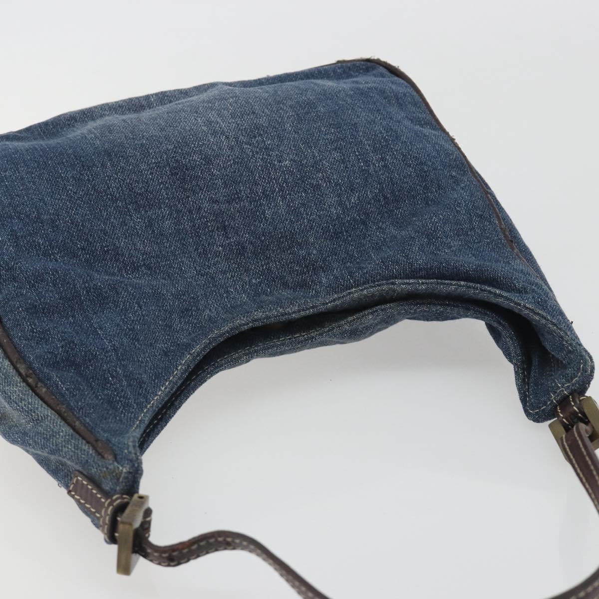 FENDI Hand Bag Denim Blue Auth 194002