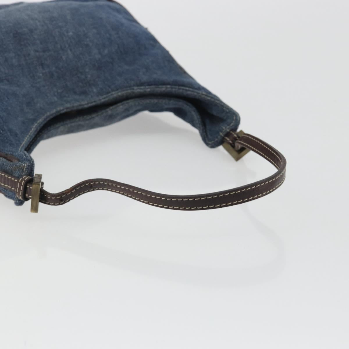 FENDI Hand Bag Denim Blue Auth 194002