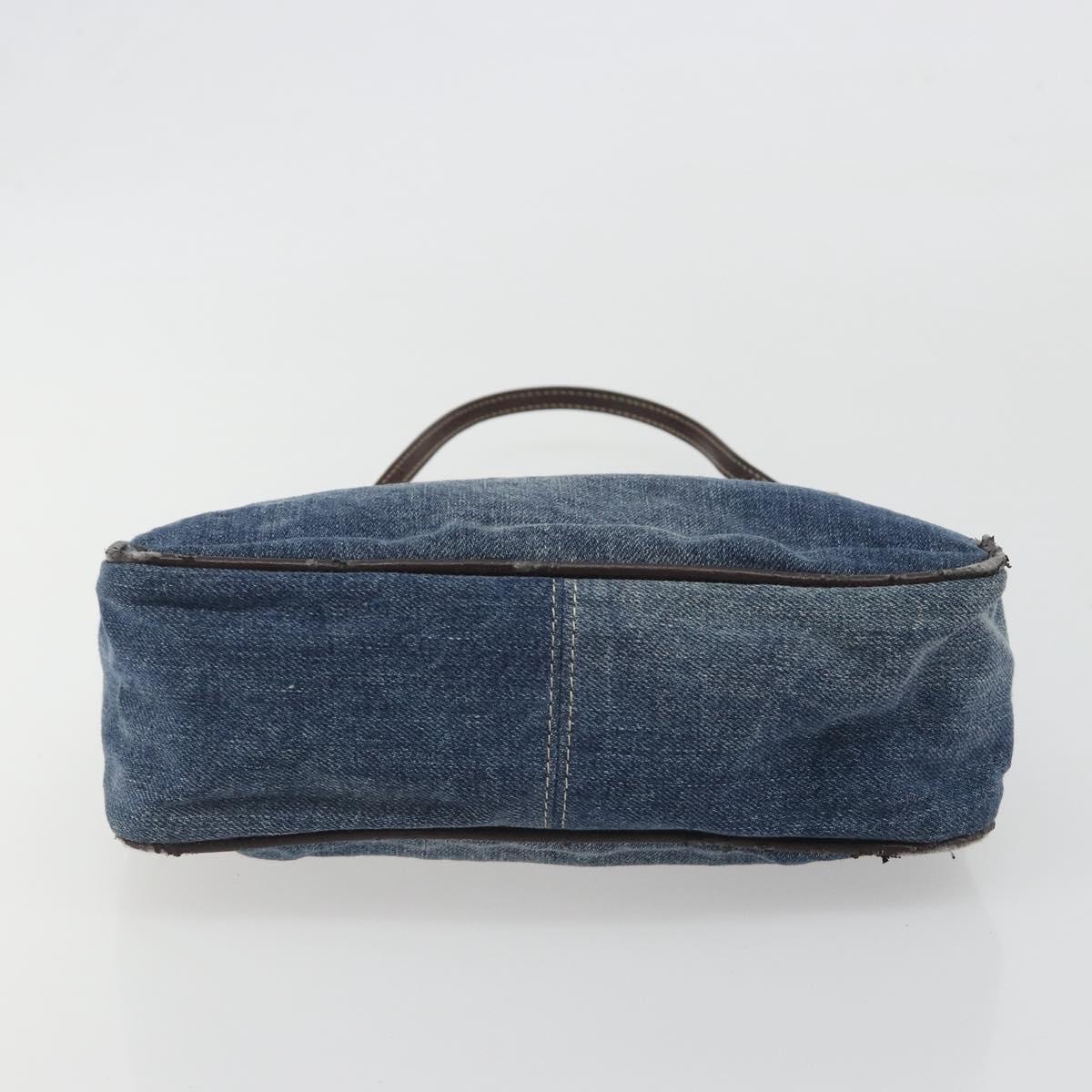 FENDI Hand Bag Denim Blue Auth 194002