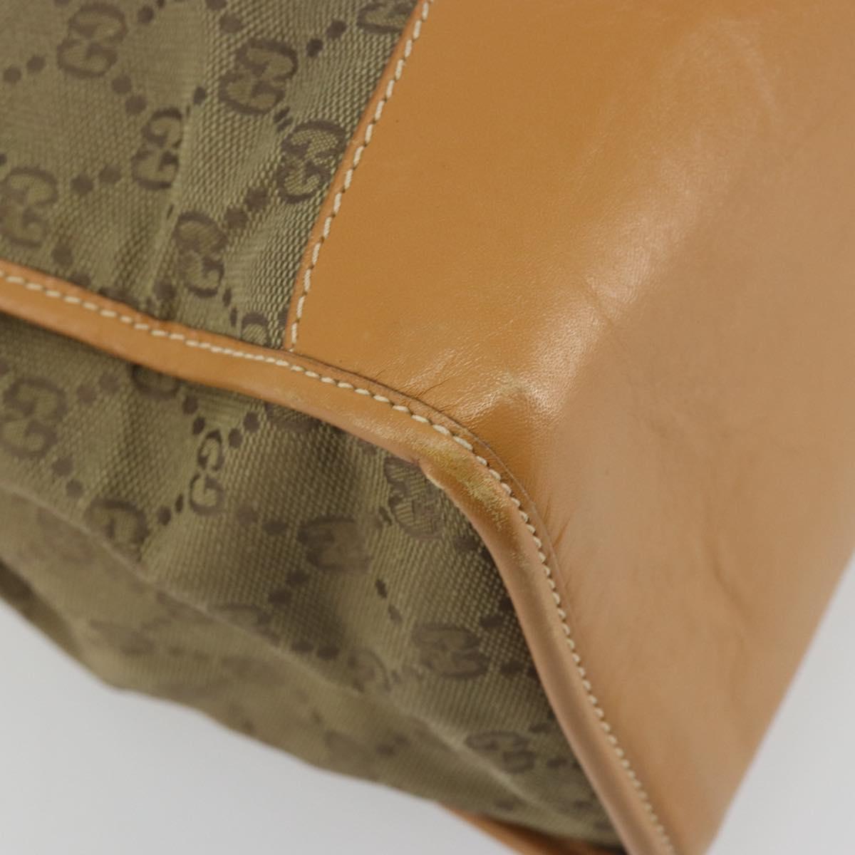 GUCCI GG Canvas Hand Bag Beige Gold 002 2854 0305 Auth 194010