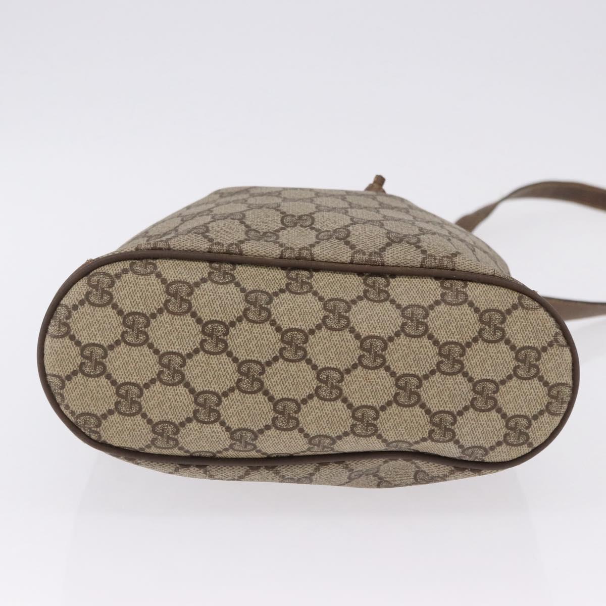 GUCCI GG Supreme Web Sherry Line Bag PVC Beige Gold 41 02 034 Auth 194011