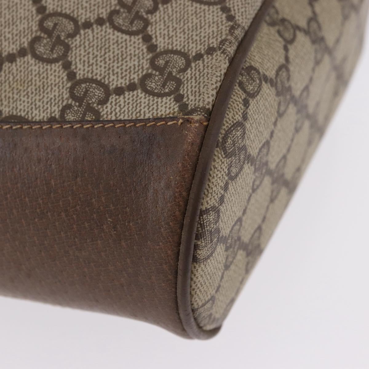 GUCCI GG Supreme Web Sherry Line Bag PVC Beige Gold 41 02 034 Auth 194011