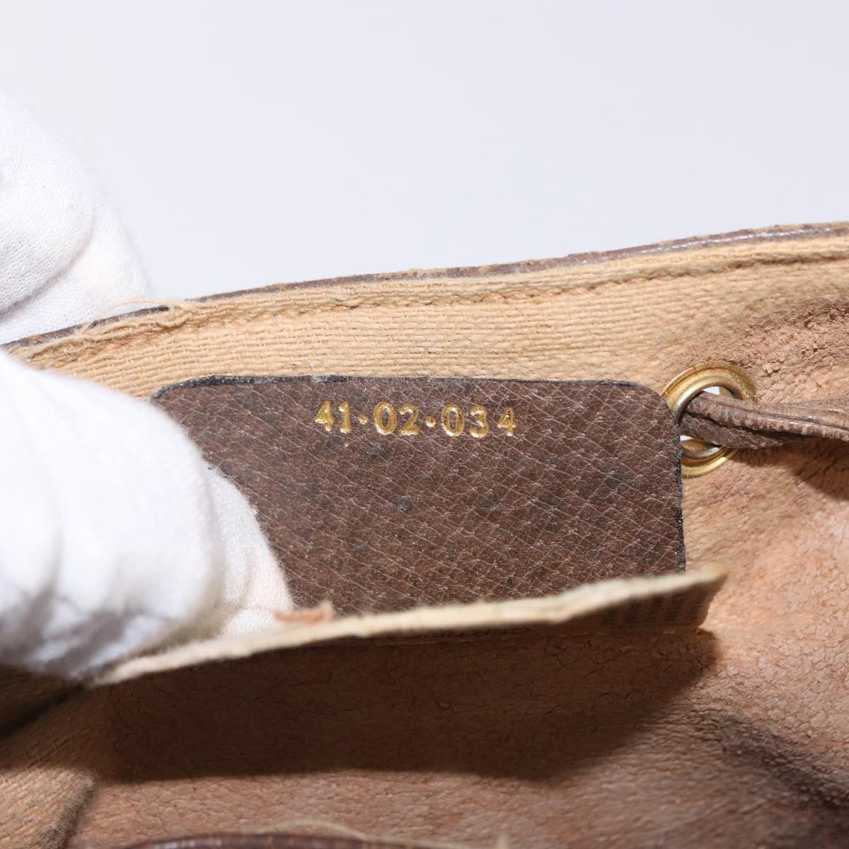 GUCCI GG Supreme Web Sherry Line Bag PVC Beige Gold 41 02 034 Auth 194011