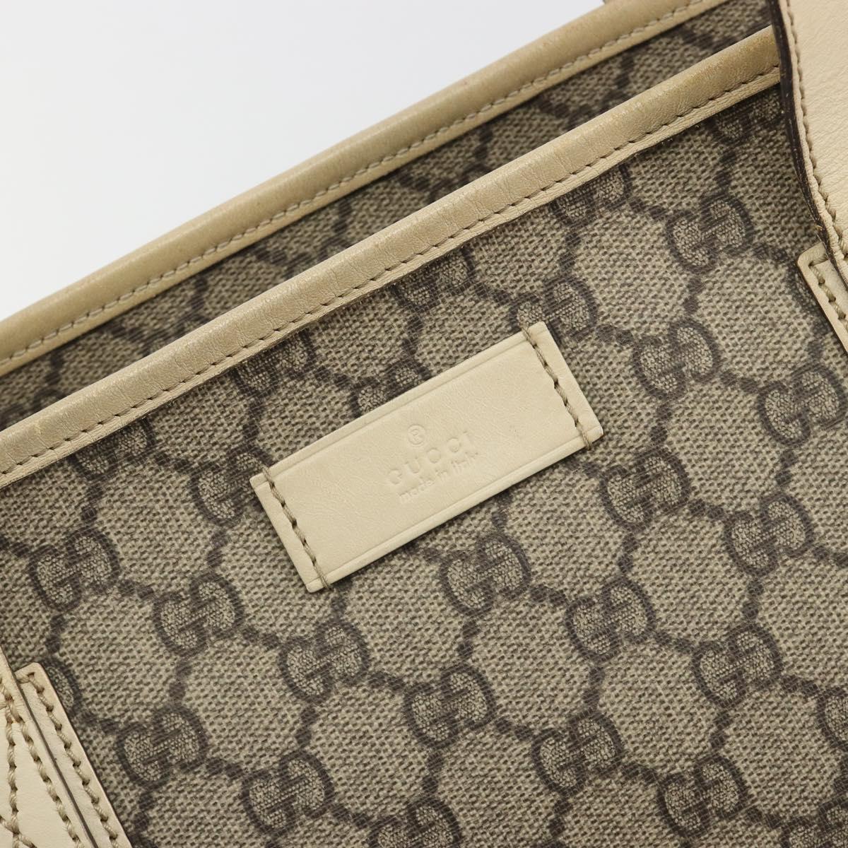 GUCCI GG Supreme Tote Bag PVC Beige 211137 Auth 194013