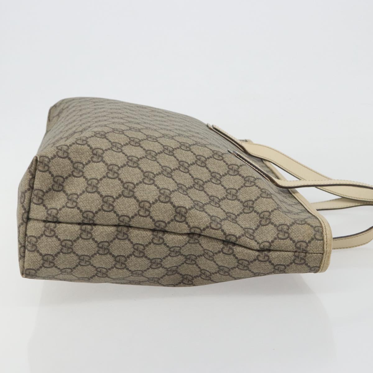 GUCCI GG Supreme Tote Bag PVC Beige 211137 Auth 194013