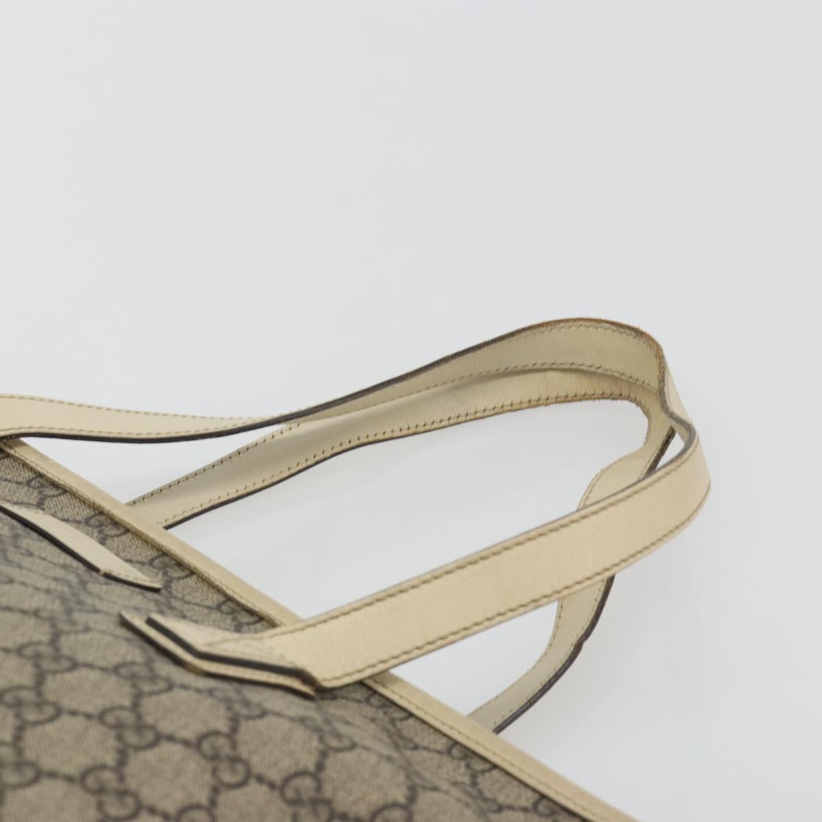 GUCCI GG Supreme Tote Bag PVC Beige 211137 Auth 194013