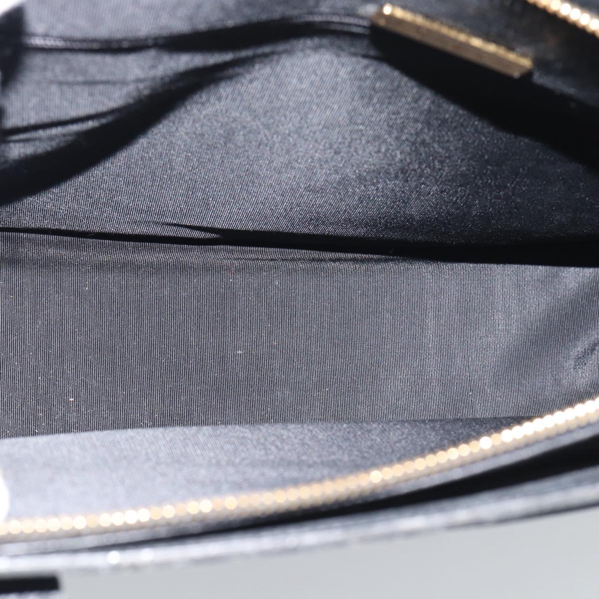 SAINT LAURENT Tote Bag Leather Black Gold Auth 194015