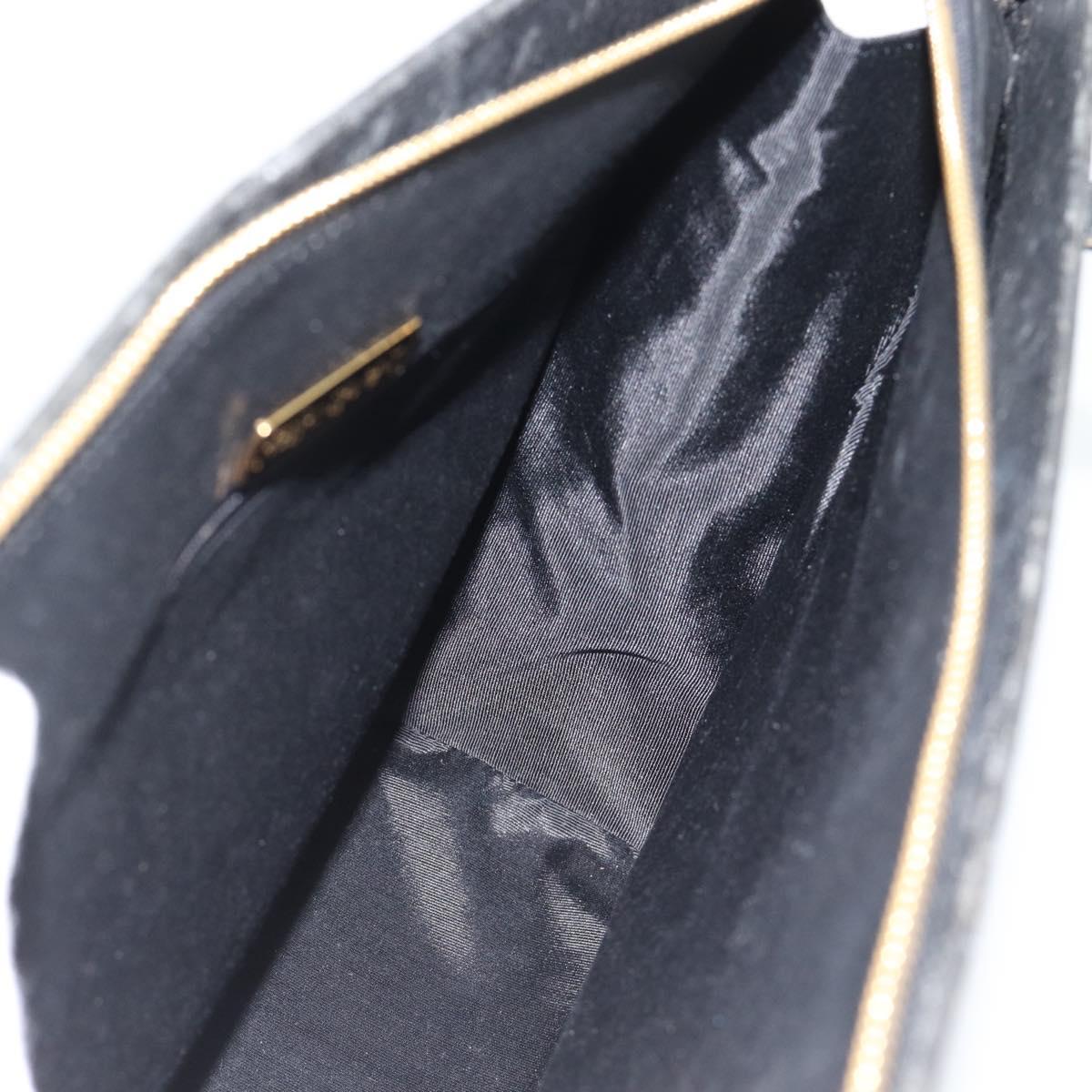 SAINT LAURENT Tote Bag Leather Black Gold Auth 194015