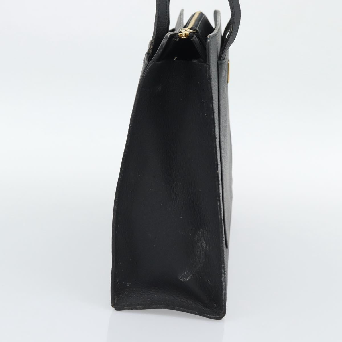 SAINT LAURENT Tote Bag Leather Black Gold Auth 194015