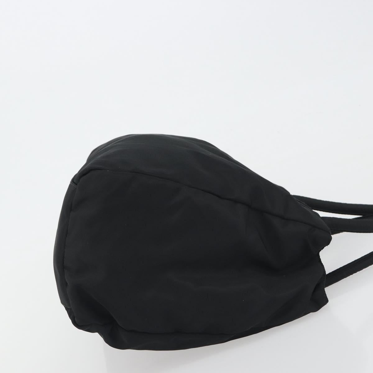 PRADA Hand Bag Nylon Black Silver Auth 194017