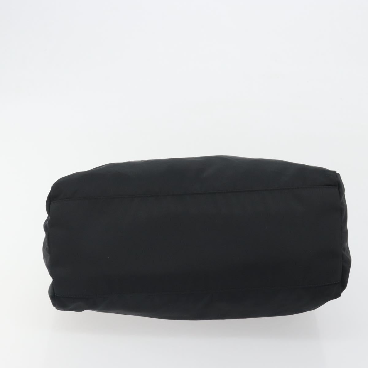 PRADA Hand Bag Nylon Black Silver Auth 194017