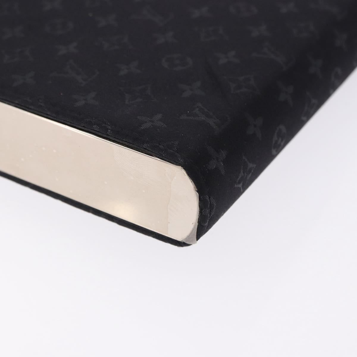 LOUIS VUITTON Monogram Satin Ange GM Hand Bag Black M92100 LV Auth 194018
