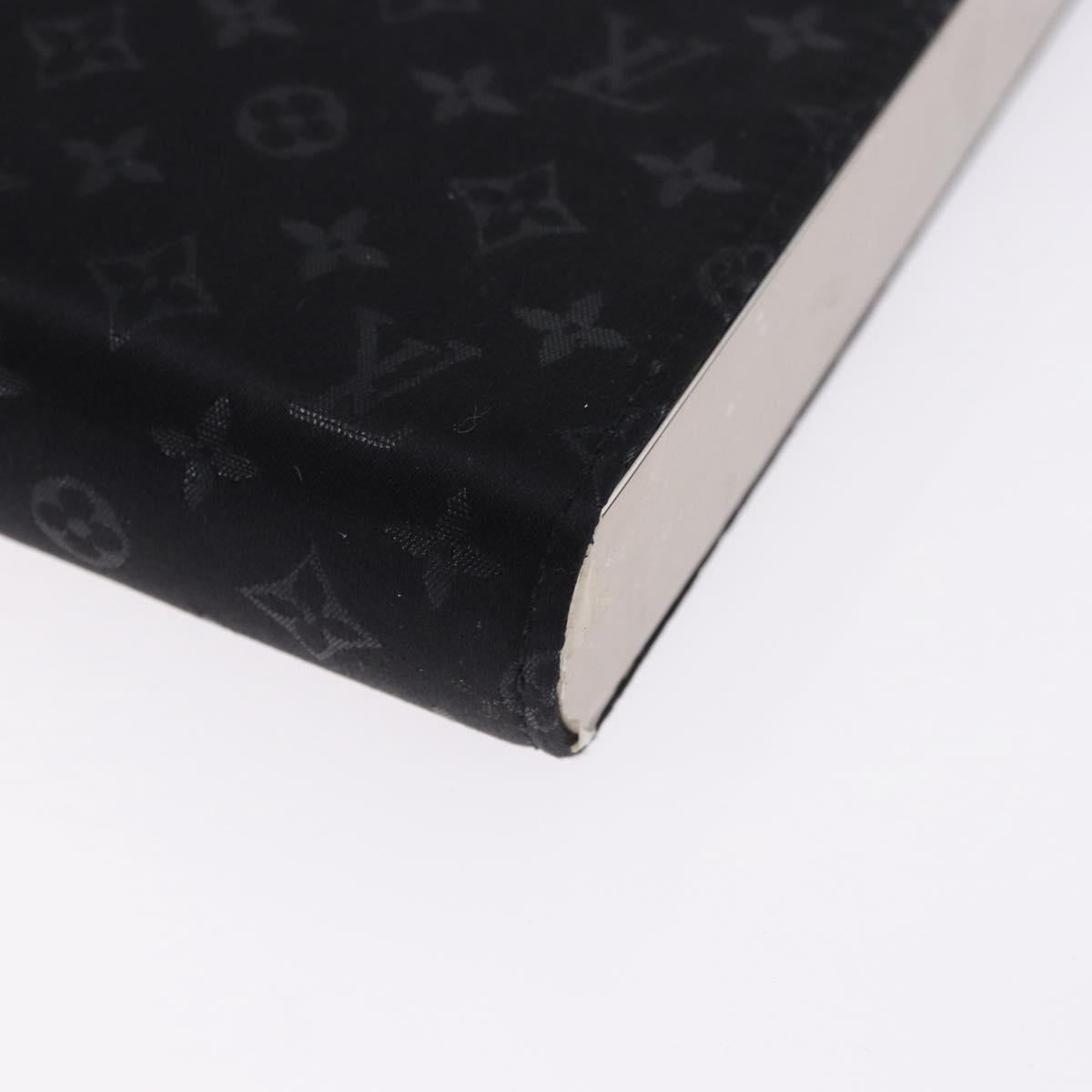 LOUIS VUITTON Monogram Satin Ange GM Hand Bag Black M92100 LV Auth 194018