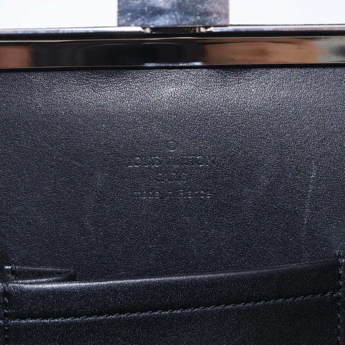 LOUIS VUITTON Monogram Satin Ange GM Hand Bag Black M92100 LV Auth 194018