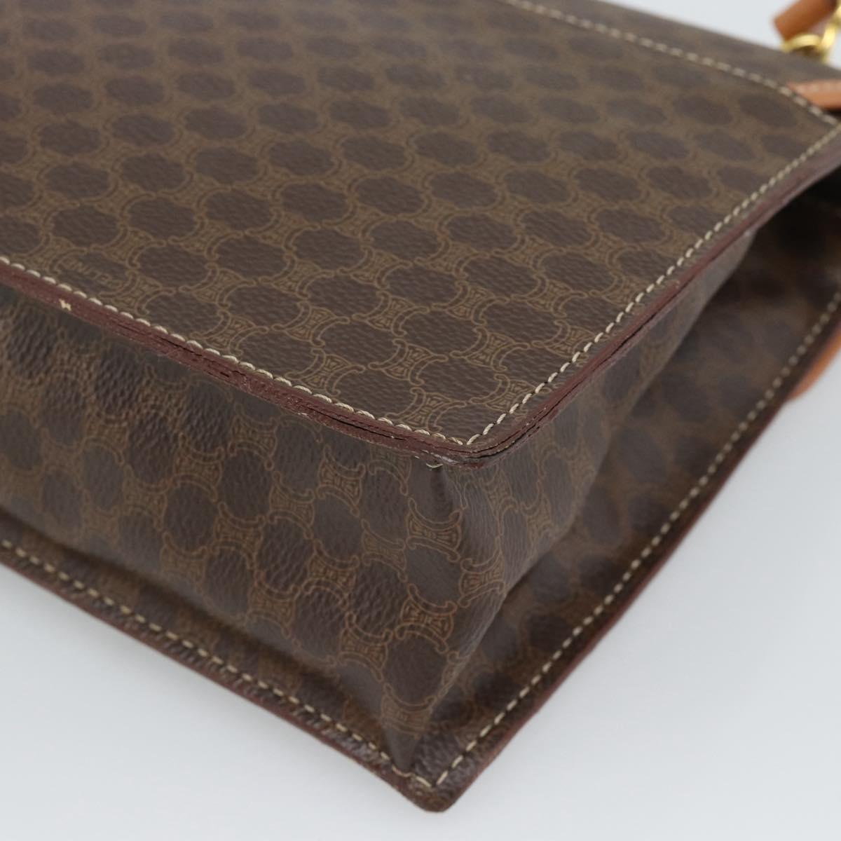 CELINE Macadam Canvas Hand Bag PVC Leather 2way Brown Gold Auth 194025V