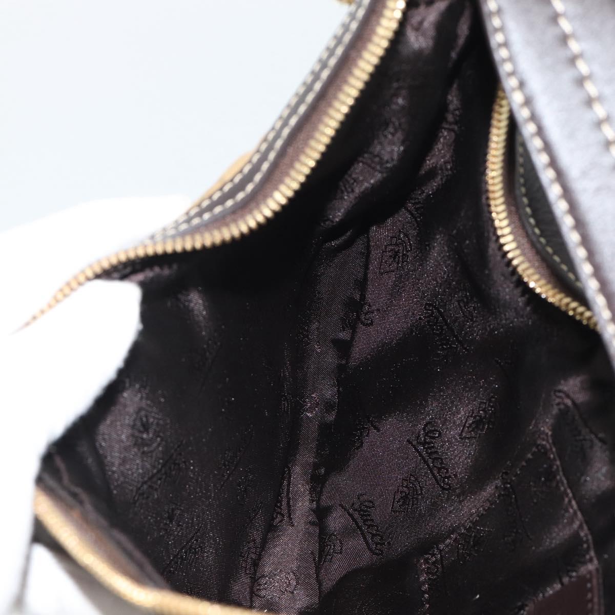 GUCCI GG Crystal Shoulder Bag Coated Canvas Beige Gold 181493 Auth 194027
