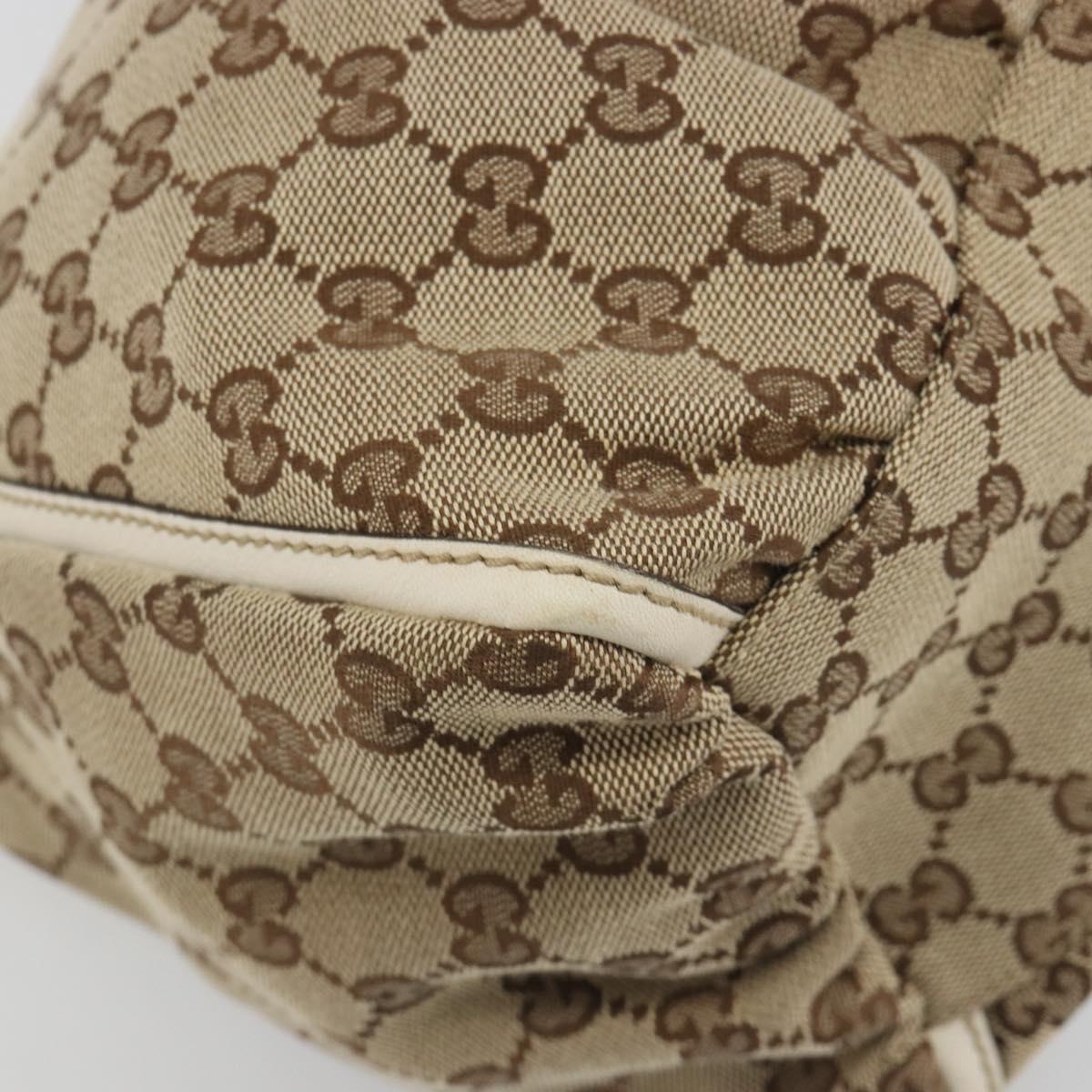 GUCCI GG Canvas Abbey Shoulder Bag Beige Gold 189833 Auth 194033V