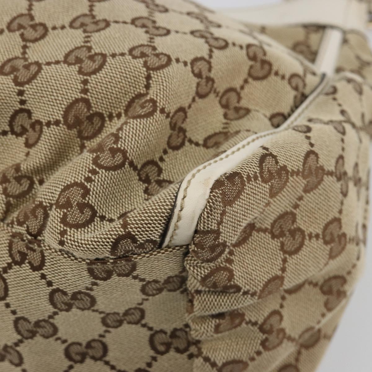 GUCCI GG Canvas Abbey Shoulder Bag Beige Gold 189833 Auth 194033V