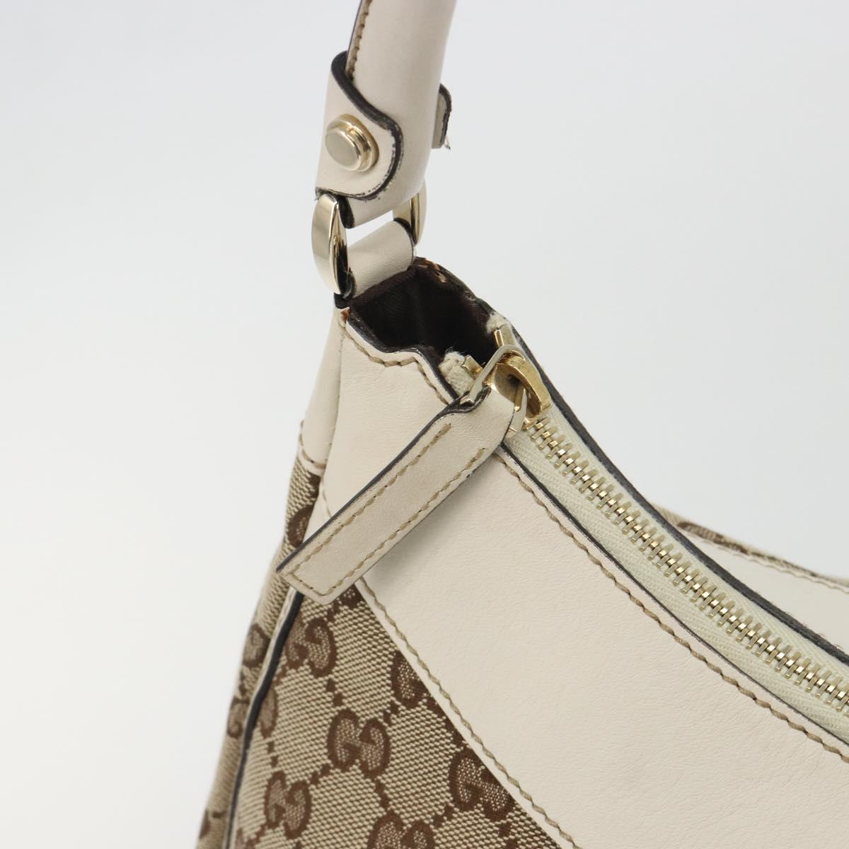 GUCCI GG Canvas Abbey Shoulder Bag Beige Gold 189833 Auth 194033V