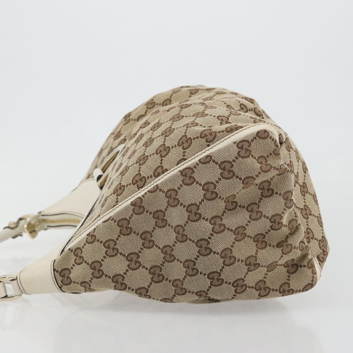 GUCCI GG Canvas Abbey Shoulder Bag Beige Gold 189833 Auth 194033V