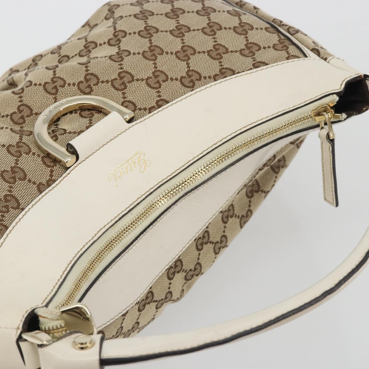 GUCCI GG Canvas Abbey Shoulder Bag Beige Gold 189833 Auth 194033V