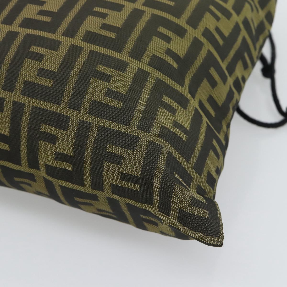 FENDI Zucca Canvas Pouch Black Brown Auth 194034A