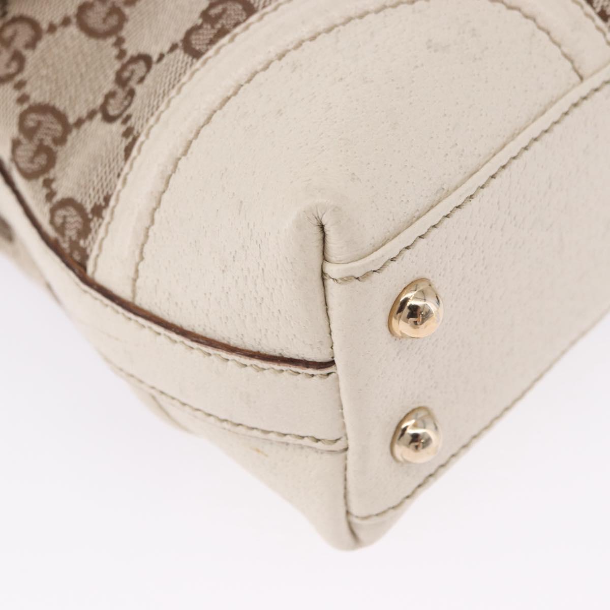 GUCCI GG Canvas Web Sherry Line Hand Bag Beige Gold 145999 Auth 194036V