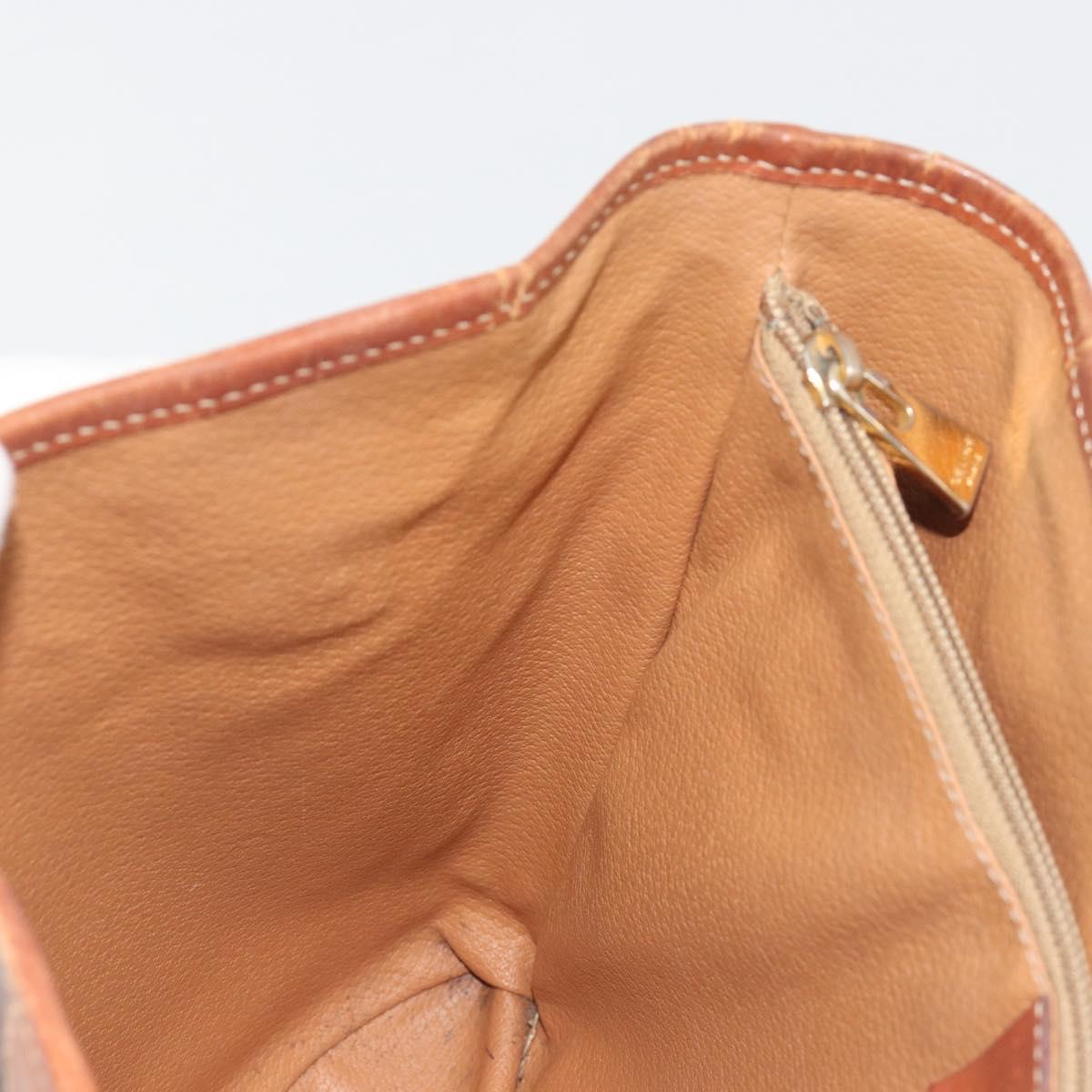 CELINE Macadam Canvas Tote Bag PVC Leather Brown Gold Auth 194037