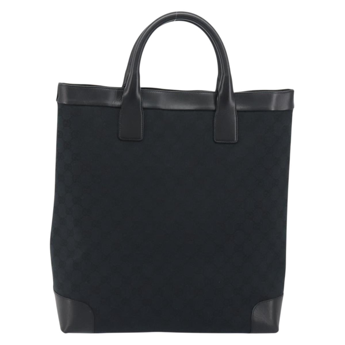 GUCCI GG Canvas Hand Bag Black 002 1121 1669 Auth 194041A