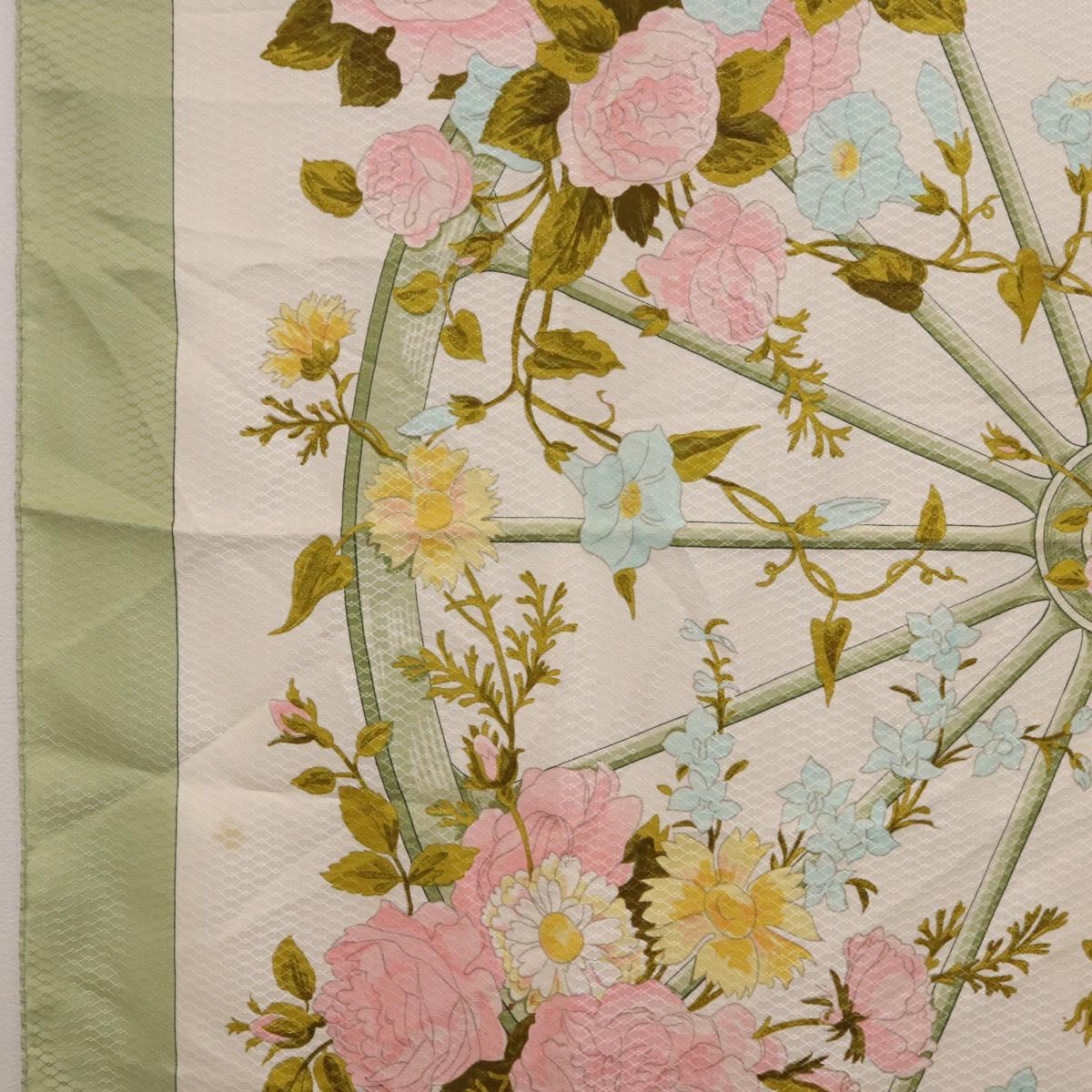 HERMES Carre 90 Scarf ROMANTiQUE Silk Green Auth 194042
