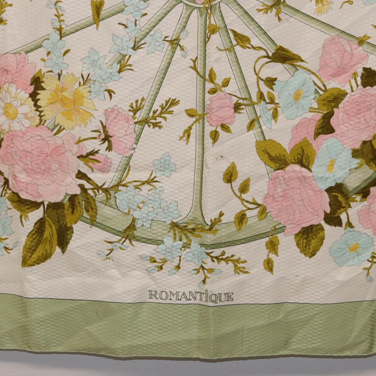 HERMES Carre 90 Scarf ROMANTiQUE Silk Green Auth 194042