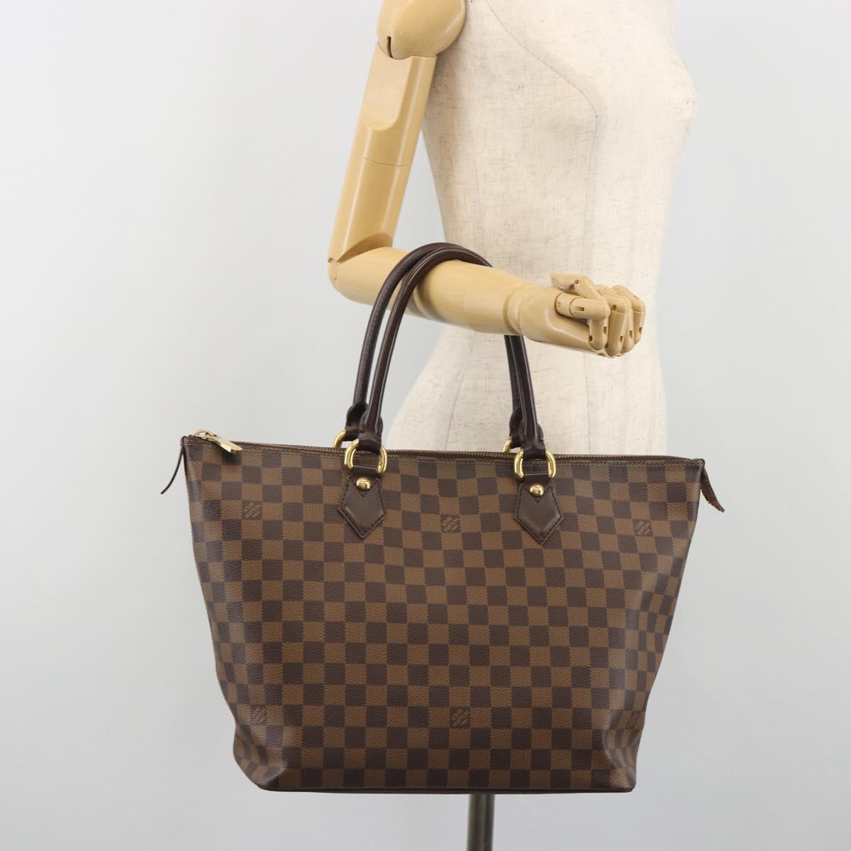 LOUIS VUITTON Damier Ebene Saleya MM Tote Bag N51182 LV Auth 194048V