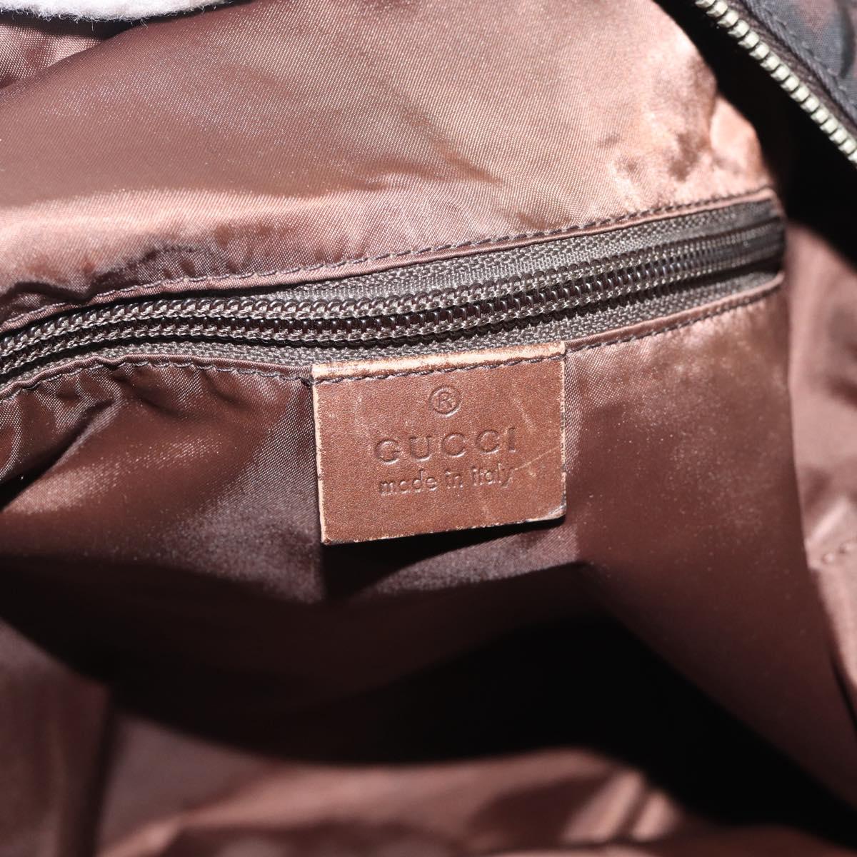 GUCCI Web Sherry Line Shoulder Bag Nylon Beige Silver 270410 Auth 194052