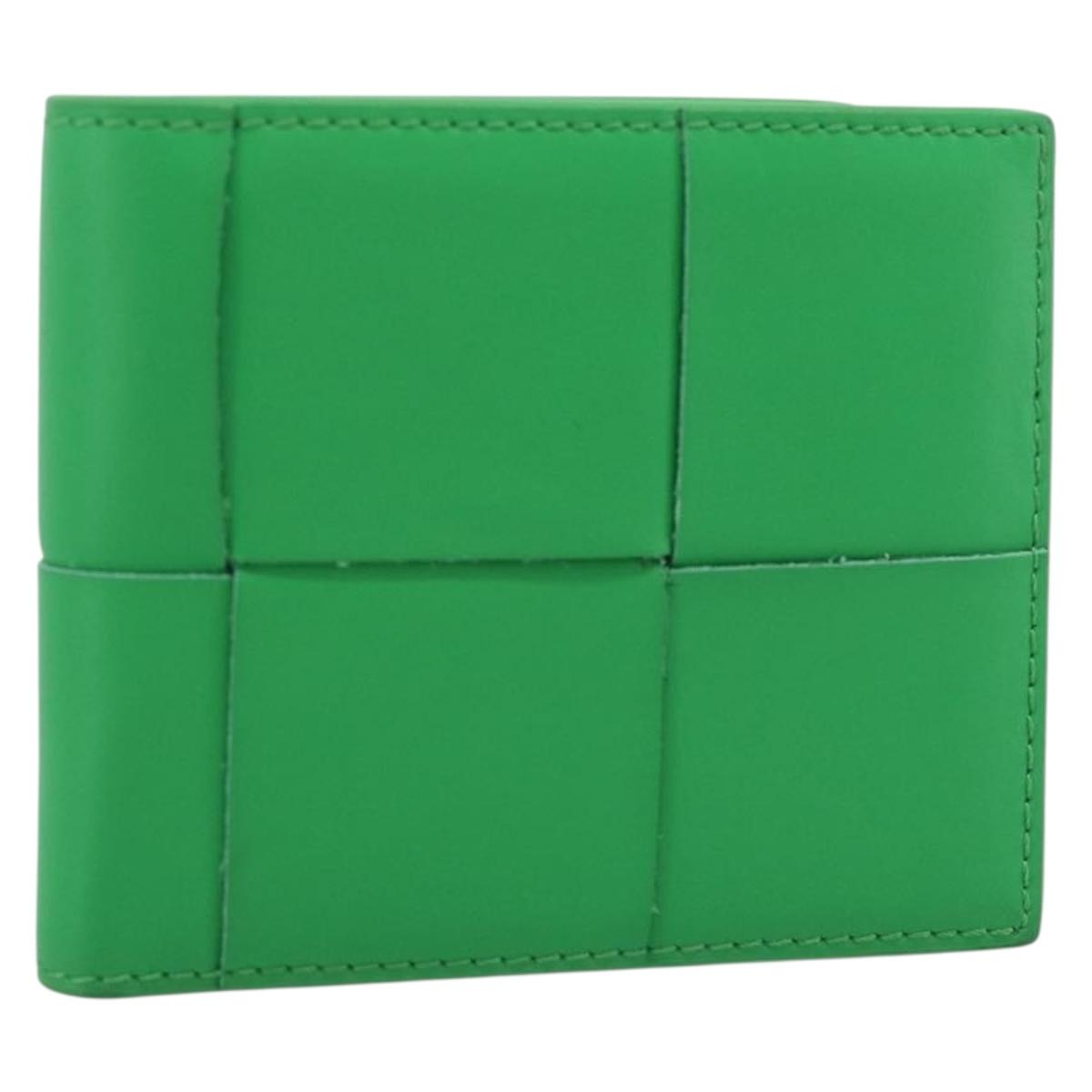 BOTTEGA VENETA MAXI INTRECCIATO Cassette Wallet Leather Green Auth 194056A