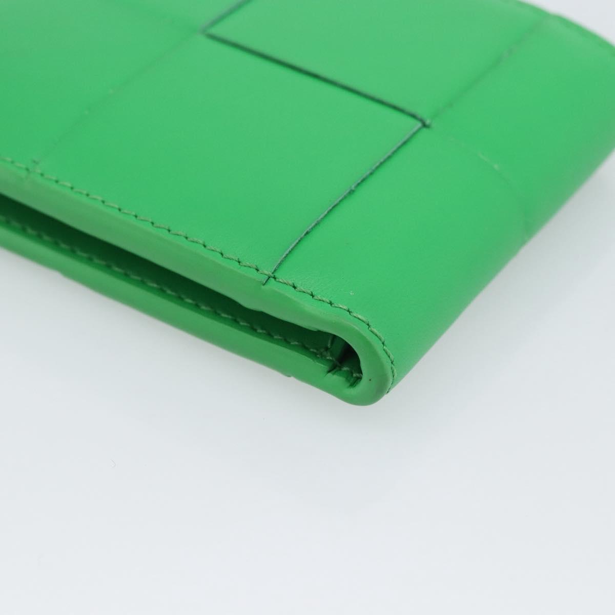 BOTTEGA VENETA MAXI INTRECCIATO Cassette Wallet Leather Green Auth 194056A