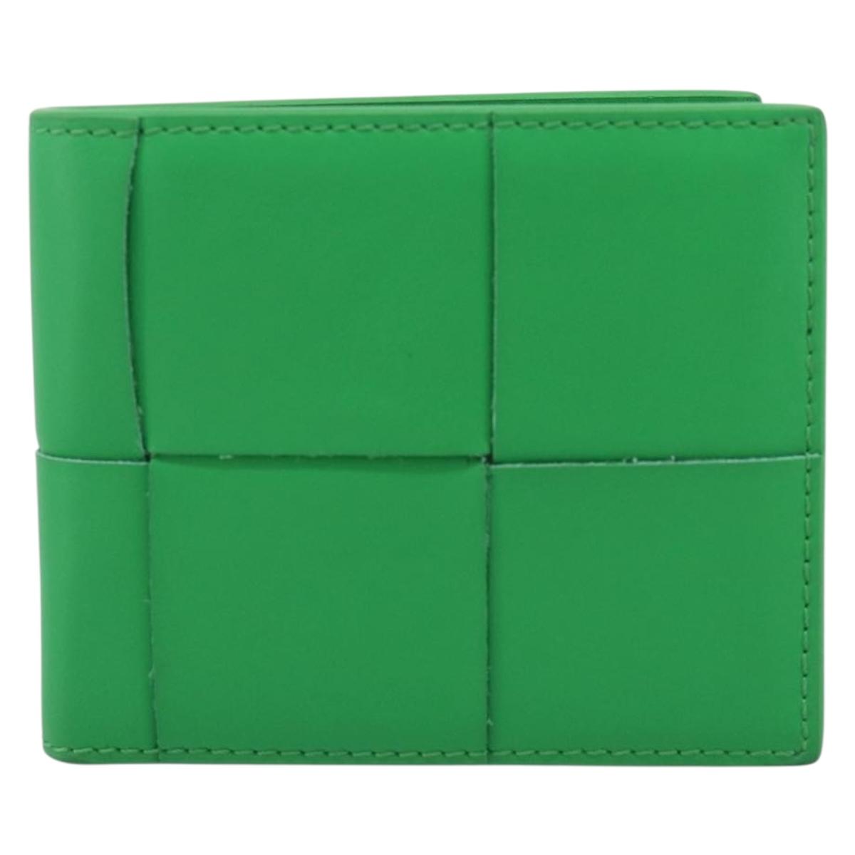 BOTTEGA VENETA MAXI INTRECCIATO Cassette Wallet Leather Green Auth 194056A