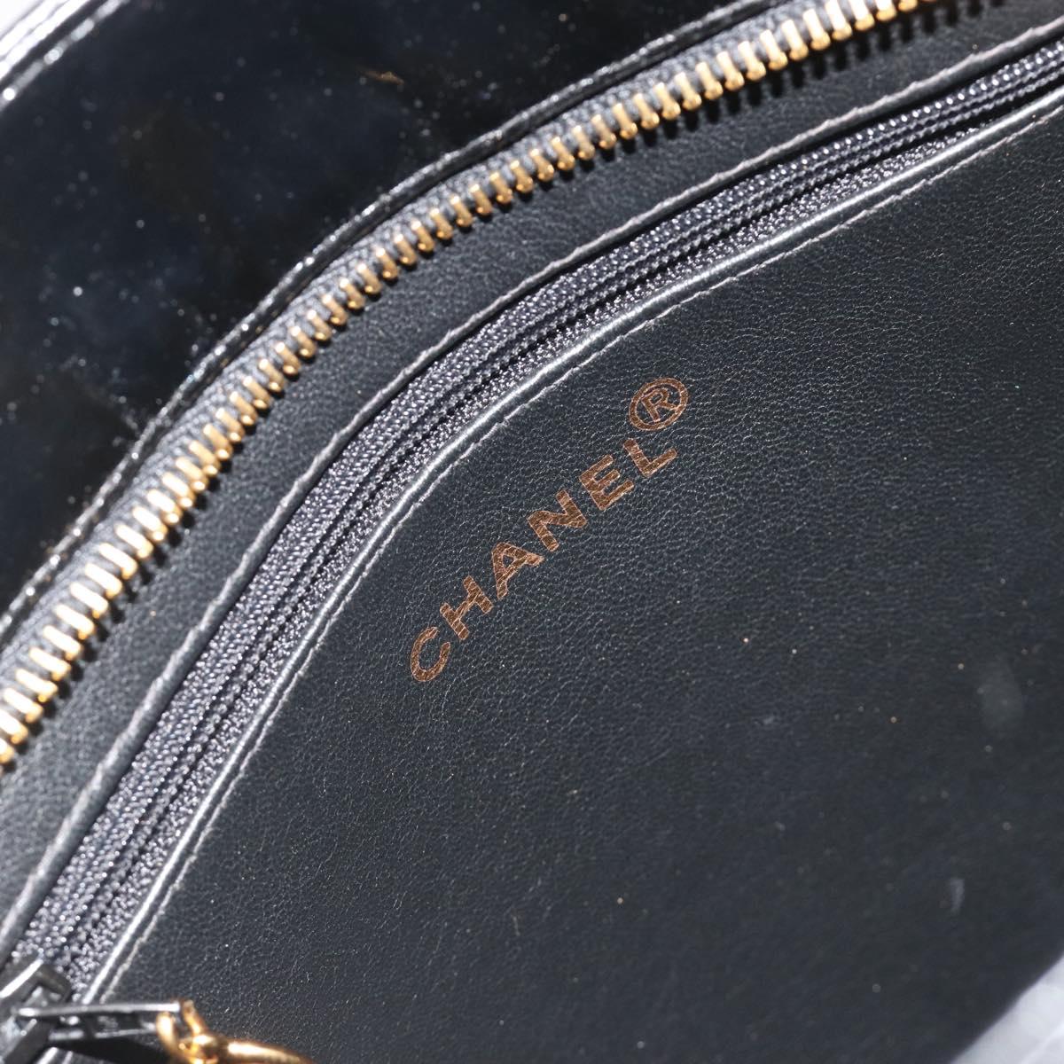 CHANEL Matelasse Reprint Tote Bag Patent Leather Black Gold CC Auth 194057V