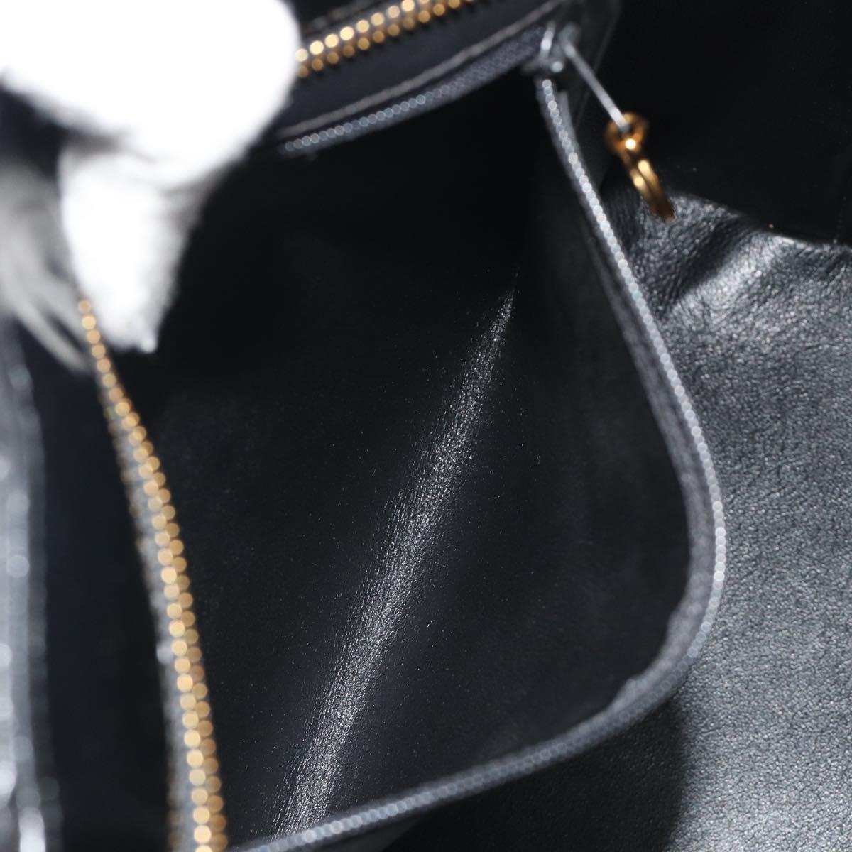 CHANEL Matelasse Reprint Tote Bag Patent Leather Black Gold CC Auth 194057V
