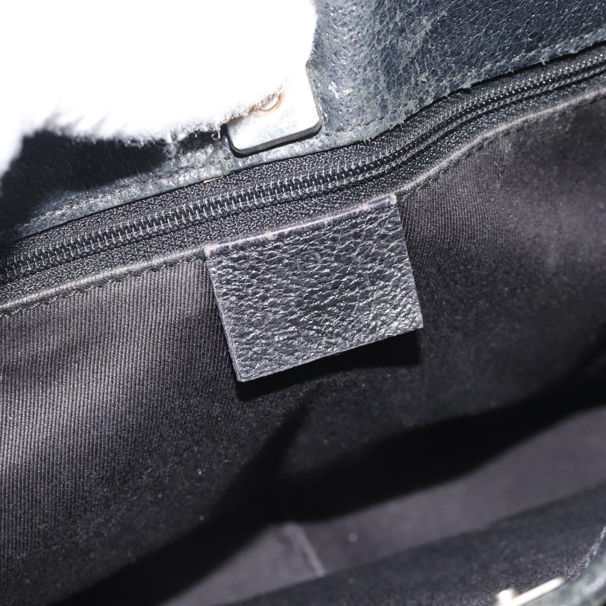 GUCCI GG Canvas Shoulder Bag Black Silver 113 012 Auth 194061