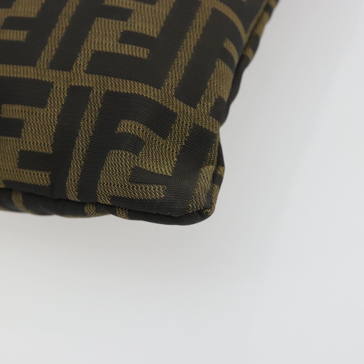 FENDI Zucca Canvas Hand Bag Black Brown Auth 194062A