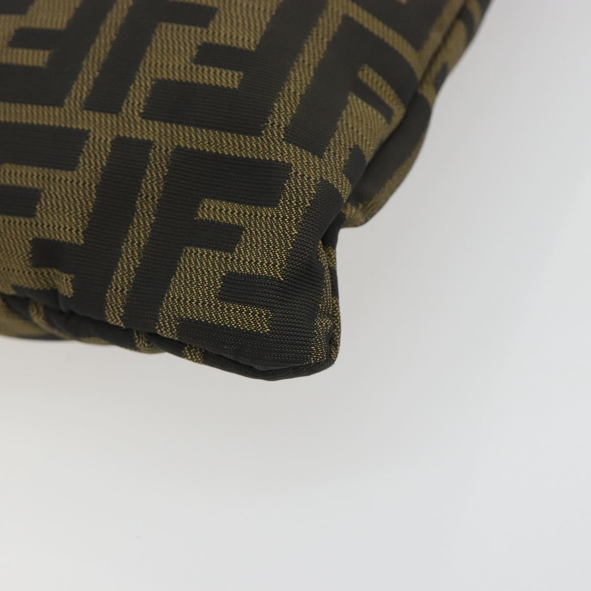 FENDI Zucca Canvas Hand Bag Black Brown Auth 194062A