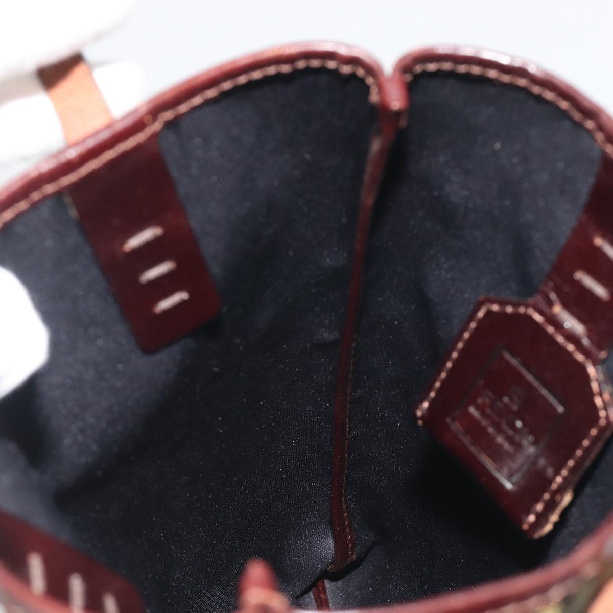 FENDI Zucca Canvas Hand Bag Black Brown Auth 194062A