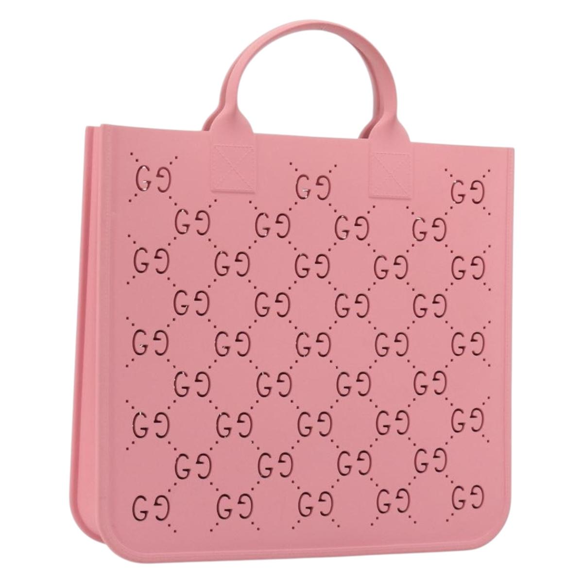 GUCCI GG CanvasChildren's Tote Bag Rubber Pink 679365 Auth 194066V