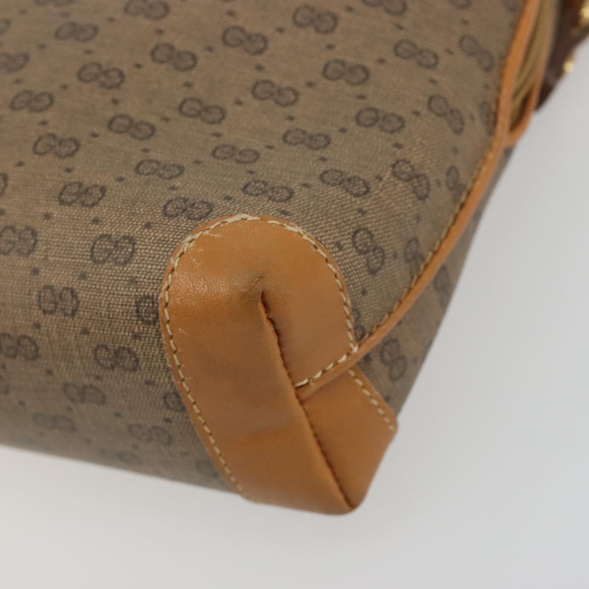 GUCCI Micro GG Supreme Shoulder Bag PVC Beige Gold 007 104 0093 Auth 194070