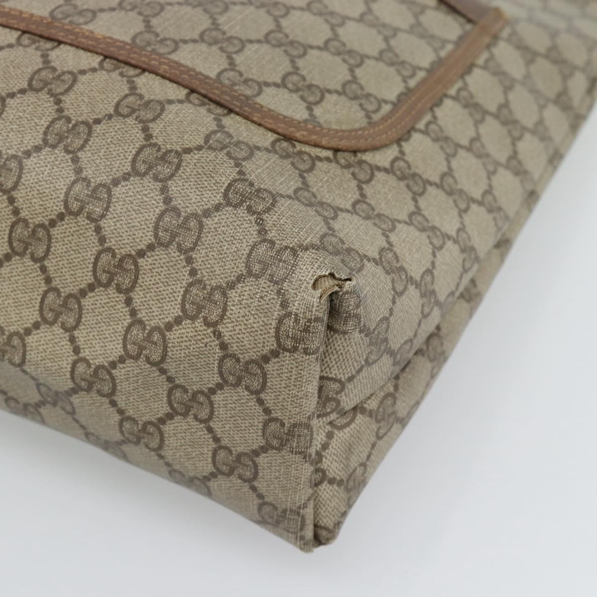 GUCCI GG Supreme Web Sherry Line Tote Bag PVC Beige 39 02 003 Auth 194073