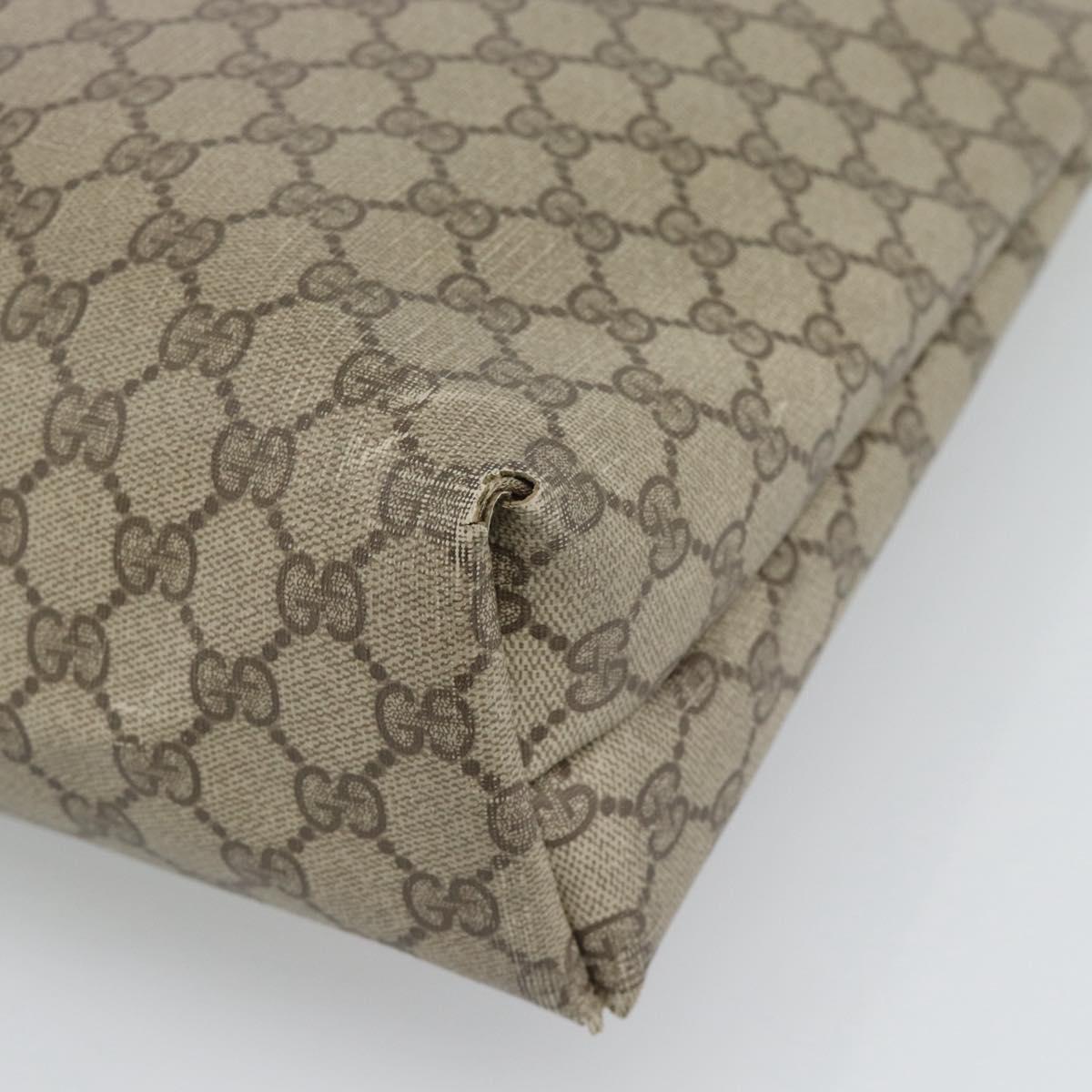 GUCCI GG Supreme Web Sherry Line Tote Bag PVC Beige 39 02 003 Auth 194073