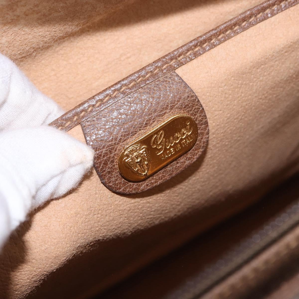 GUCCI GG Supreme Business Bag PVC Beige Gold Auth 194077