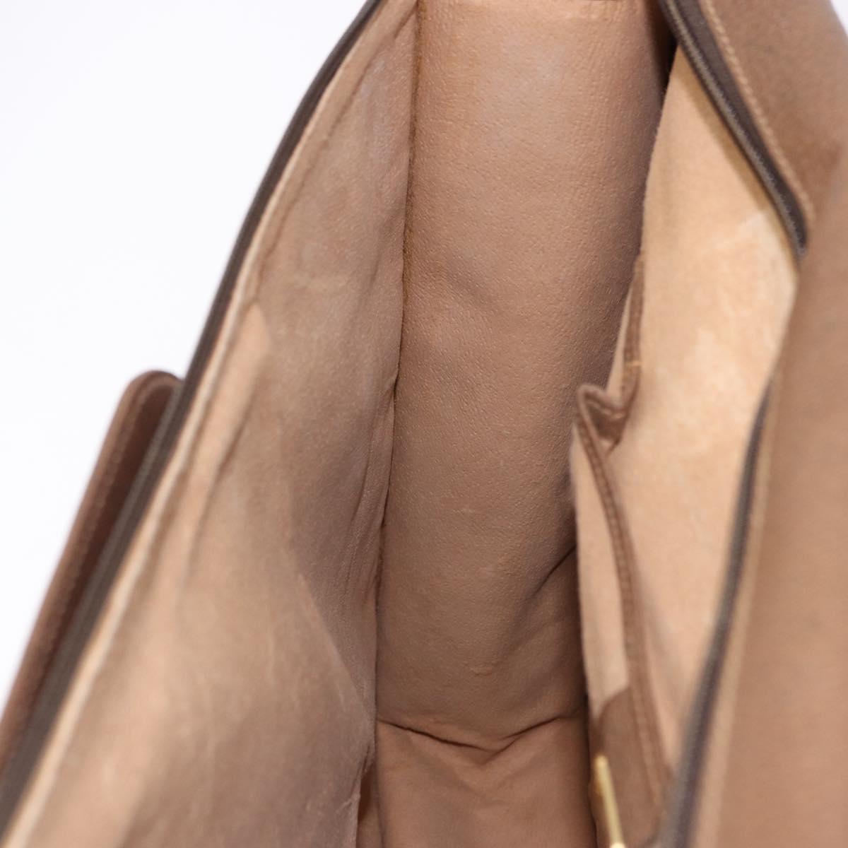 GUCCI GG Supreme Business Bag PVC Beige Gold Auth 194077