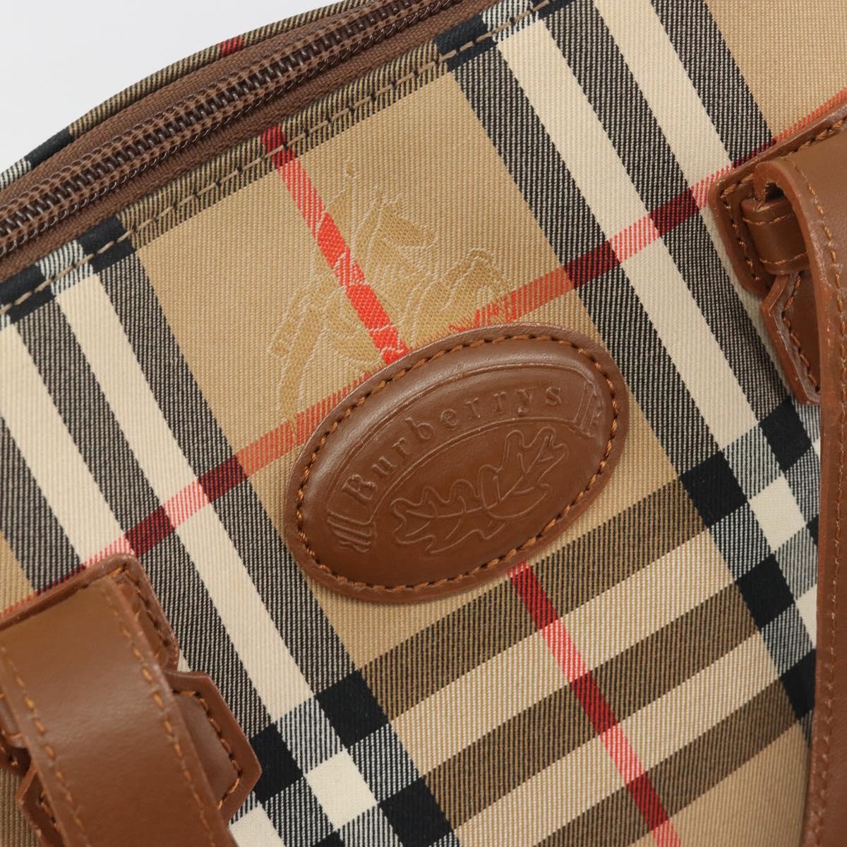 Burberrys Nova Check Shoulder Bag Canvas Beige Brown Auth 194078A